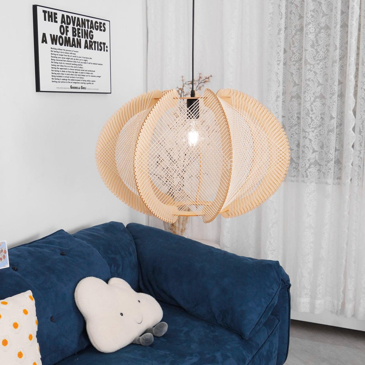 Fabric Shade Pendant Light For Warm Ambience