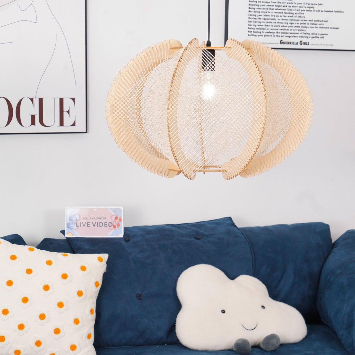 Fabric Shade Pendant Light For Warm Ambience
