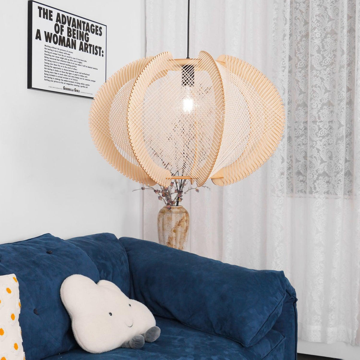 Fabric Shade Pendant Light For Warm Ambience