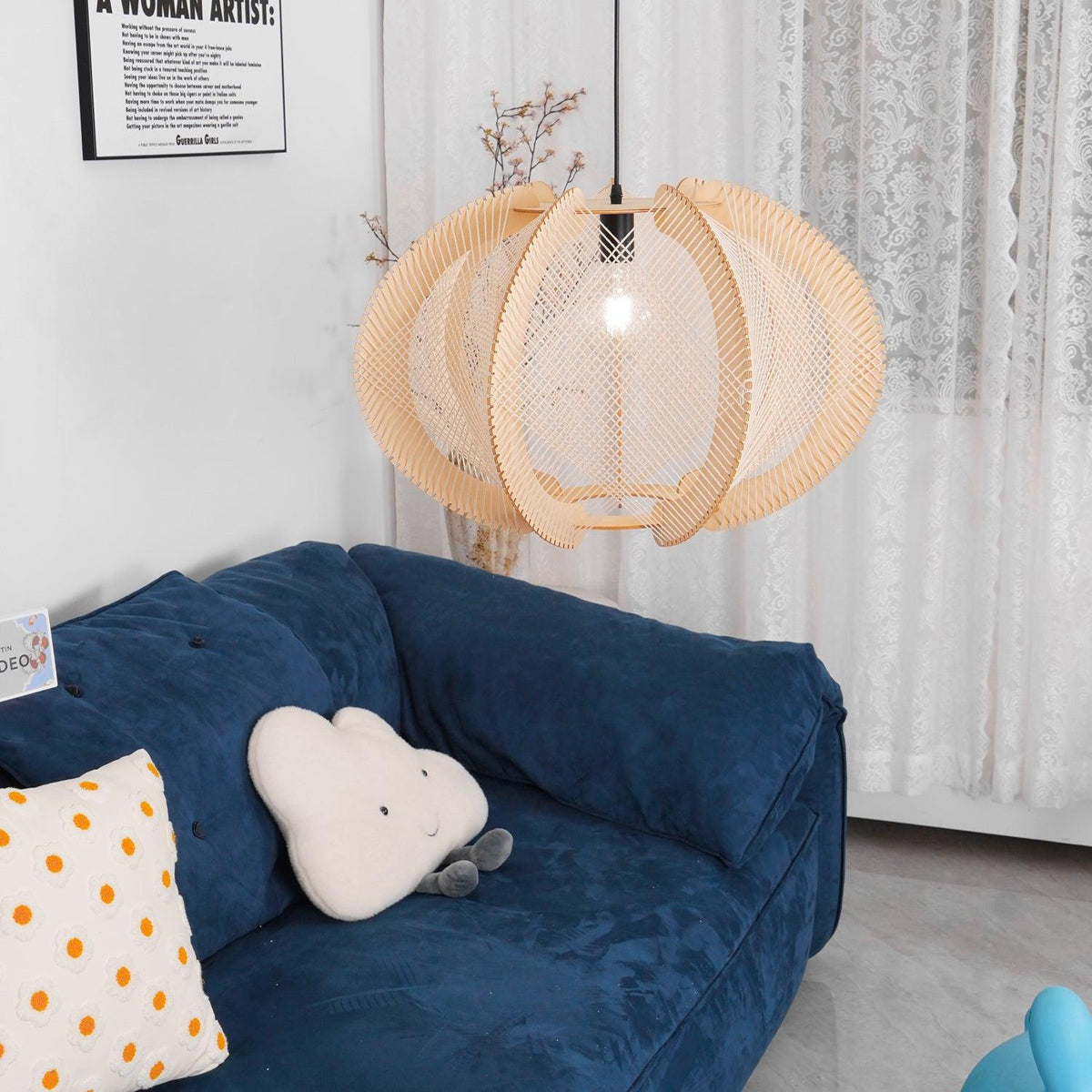 Fabric Shade Pendant Light For Warm Ambience