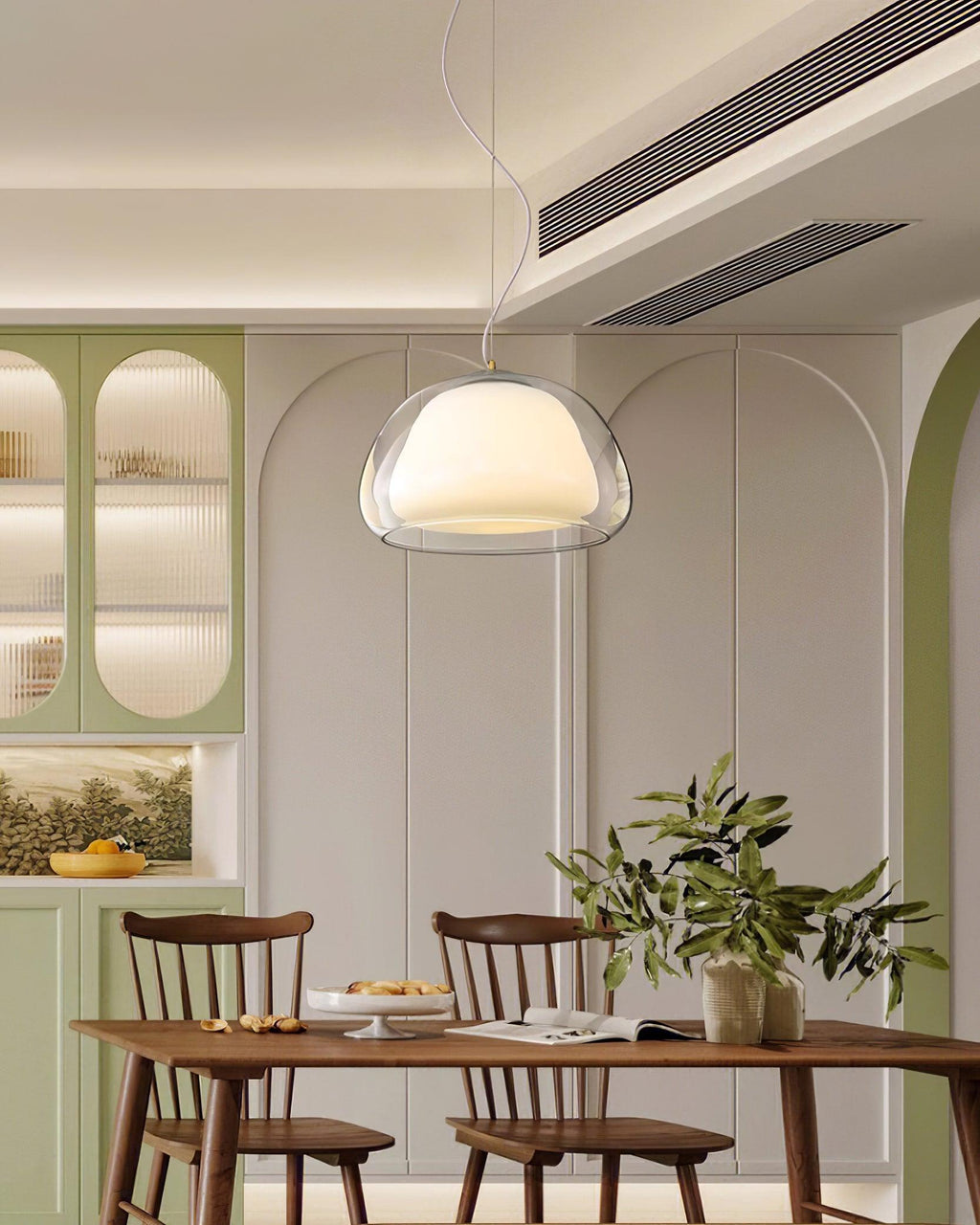 Dimmable Glow Suspended Glass Pendant Lamp