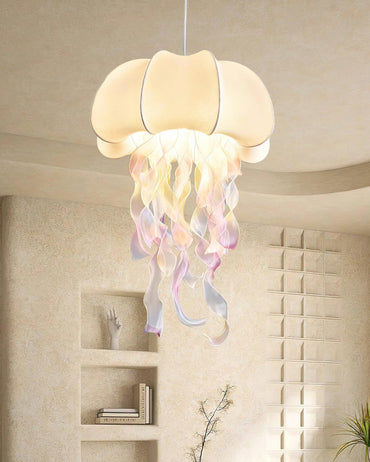 Lamp With Iridescent Glow Jellyfish Pendant
