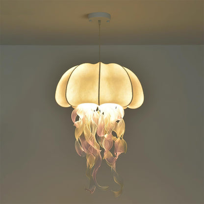 Lamp With Iridescent Glow Jellyfish Pendant