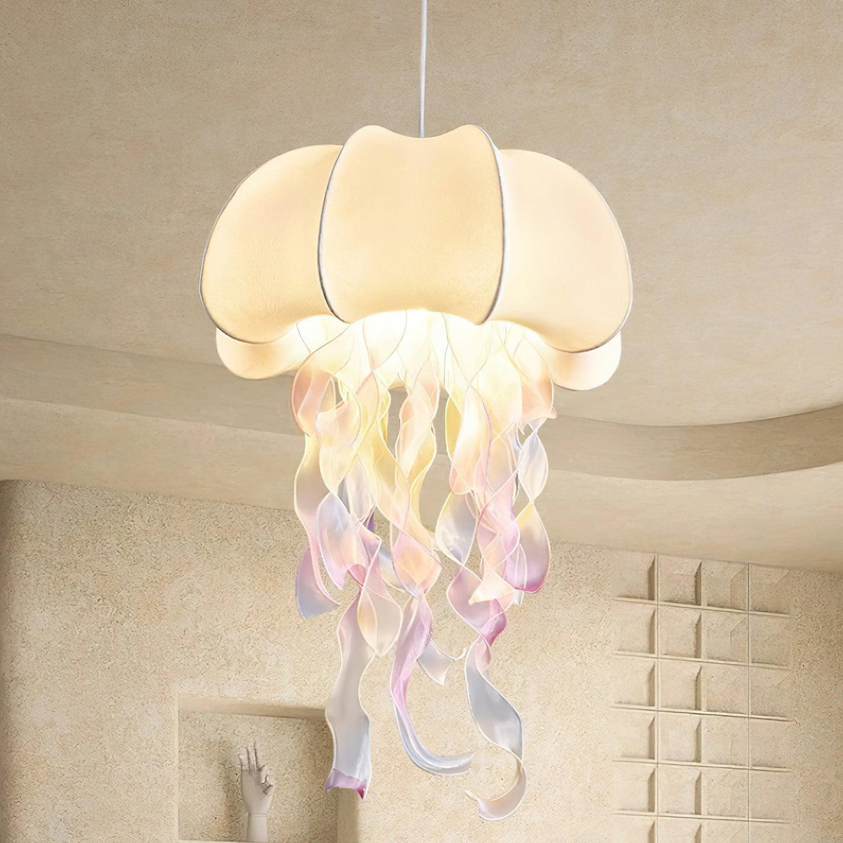 Lamp With Iridescent Glow Jellyfish Pendant