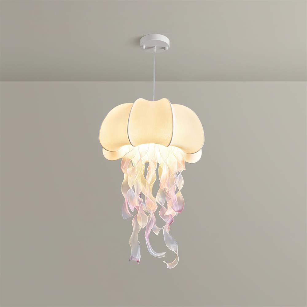 Lamp With Iridescent Glow Jellyfish Pendant