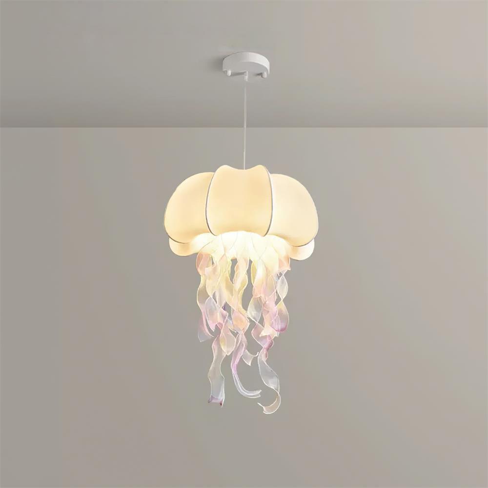 Lamp With Iridescent Glow Jellyfish Pendant