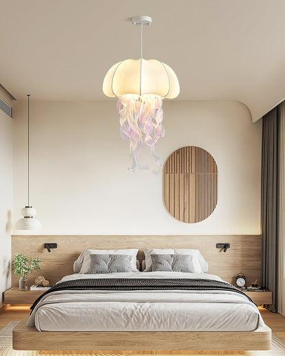 Lamp With Iridescent Glow Jellyfish Pendant