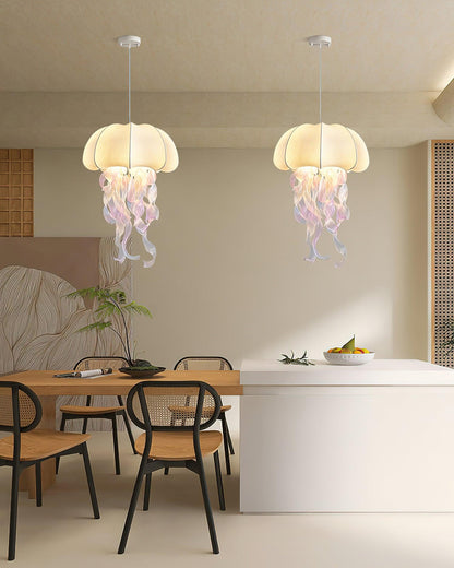 Lamp With Iridescent Glow Jellyfish Pendant