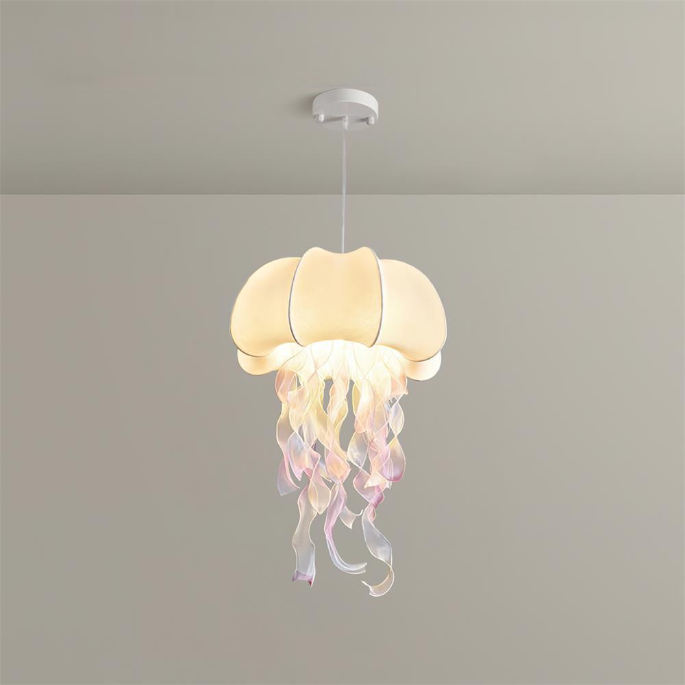 Lamp With Iridescent Glow Jellyfish Pendant
