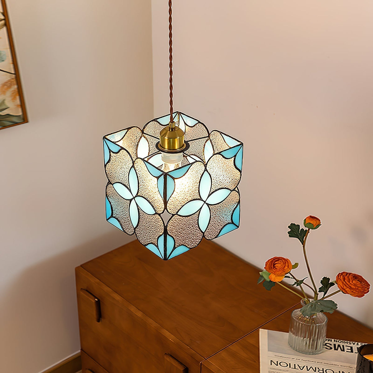 Pendant Lamp With Soft Ambient Light And Elegant Glass Shade