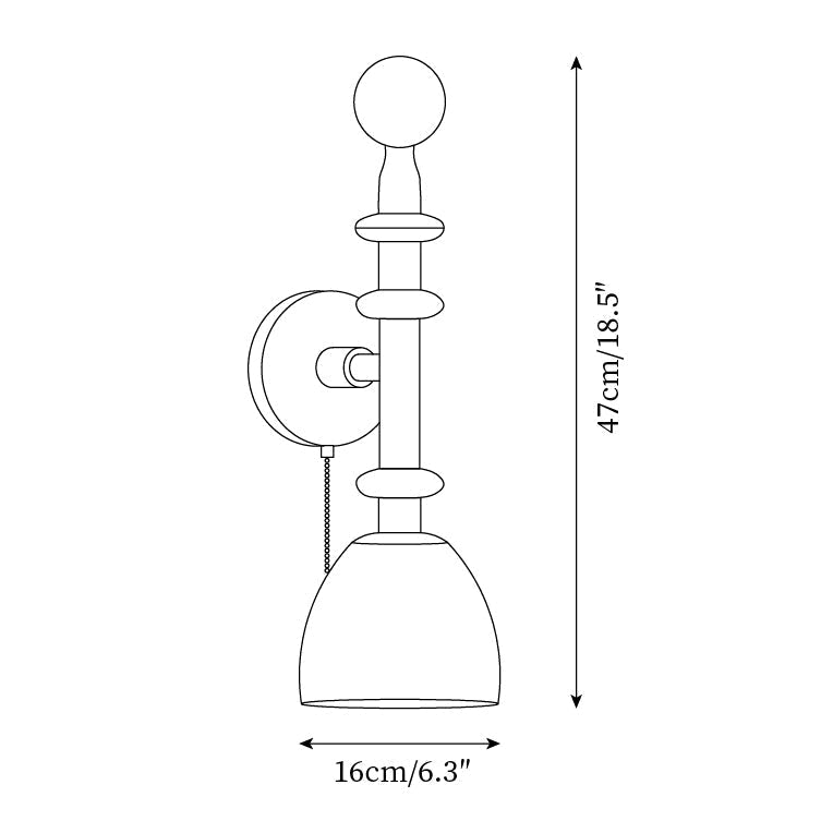 Wall Lamp With Walnut Wood Metal Frame And E27 Socket