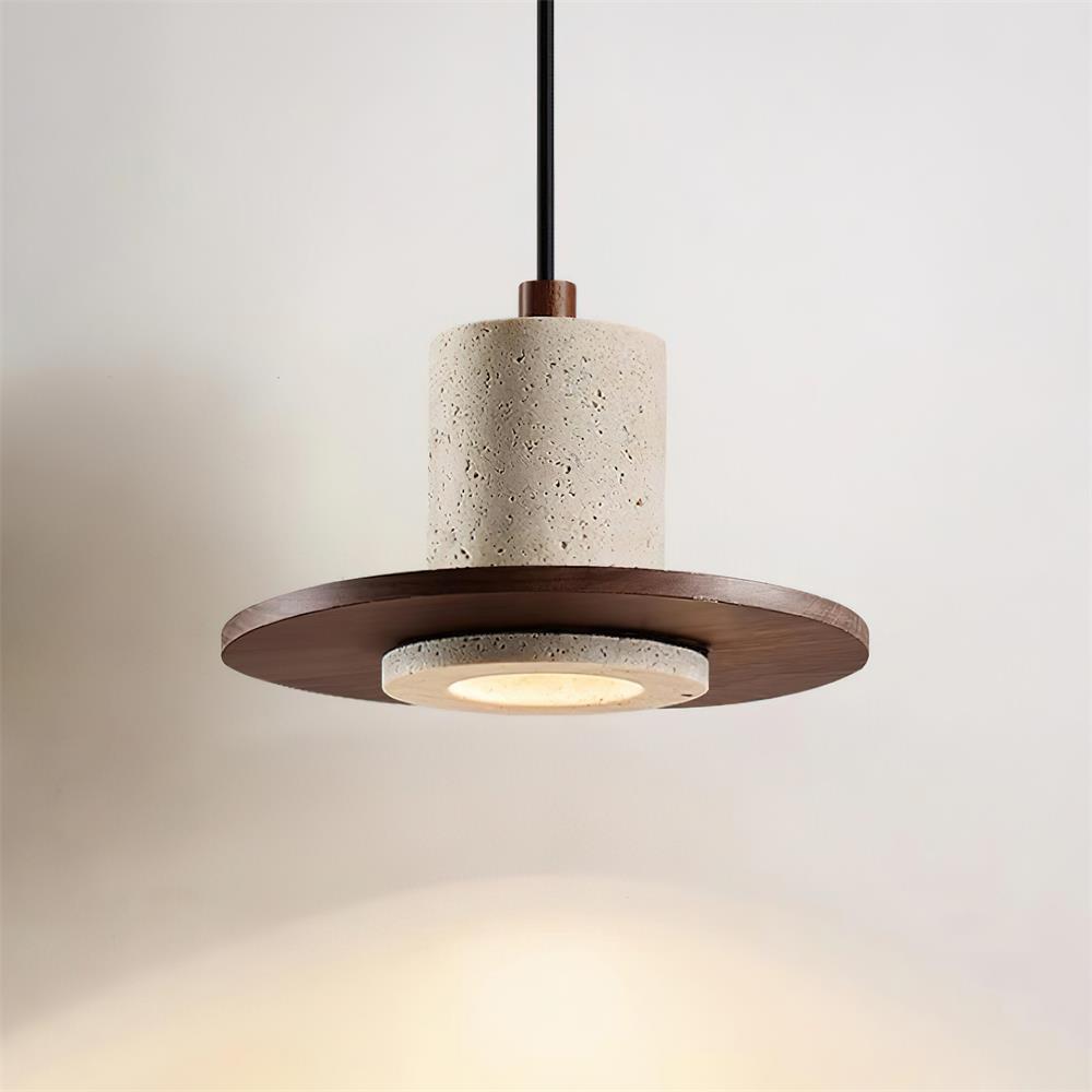Soft Ambient Glow Travertine Pendant Light