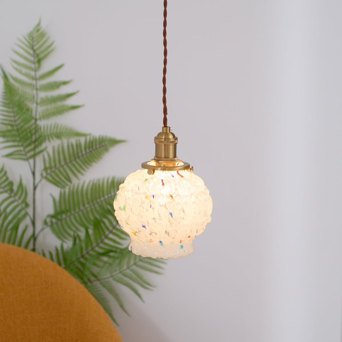 Pendant Lamp With Warm Ambience Textured Glass