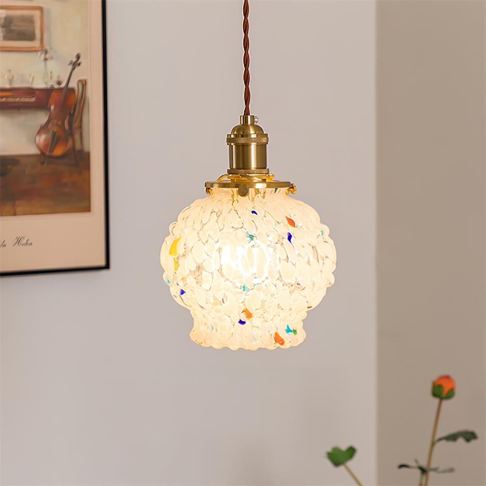 Pendant Lamp With Warm Ambience Textured Glass