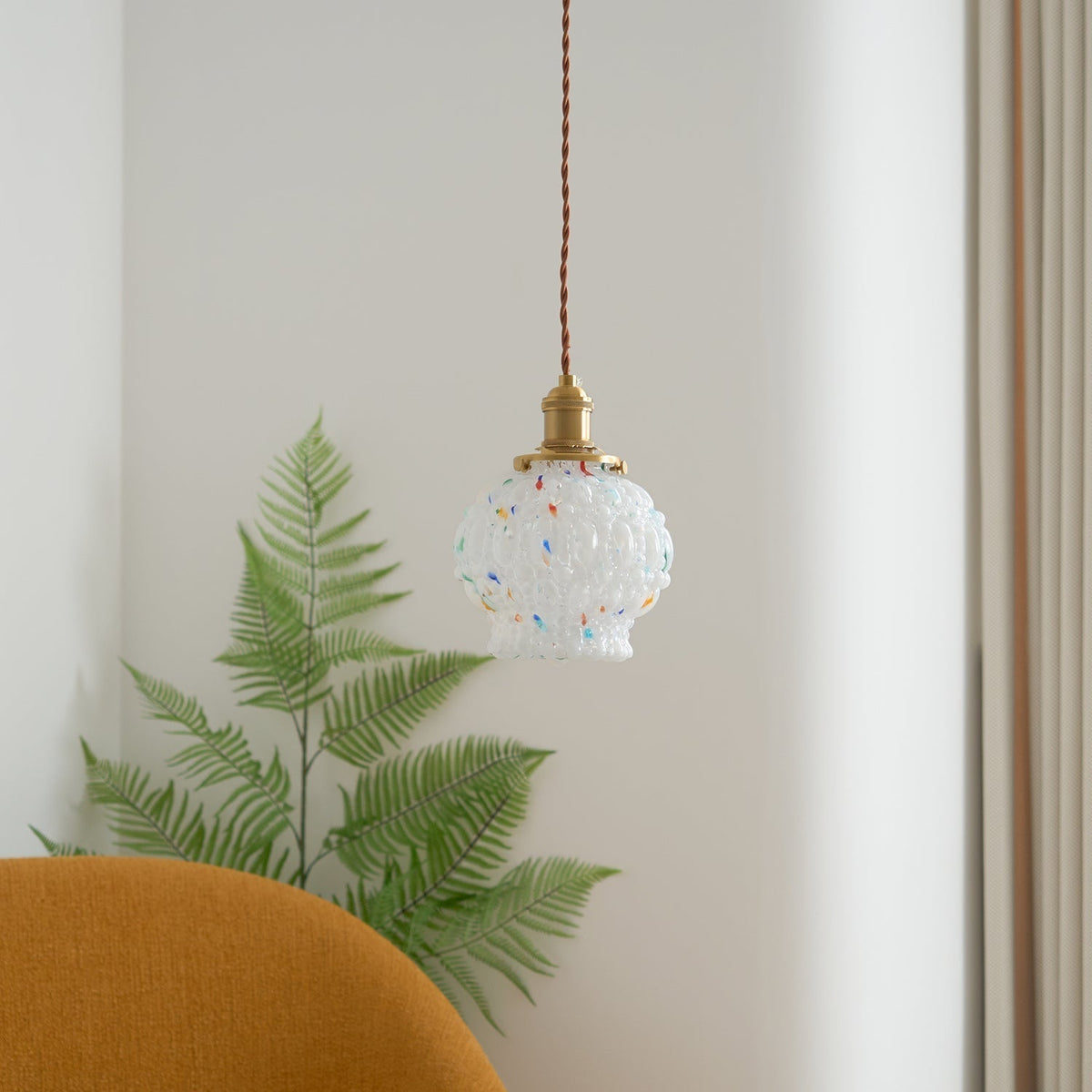 Pendant Lamp With Warm Ambience Textured Glass