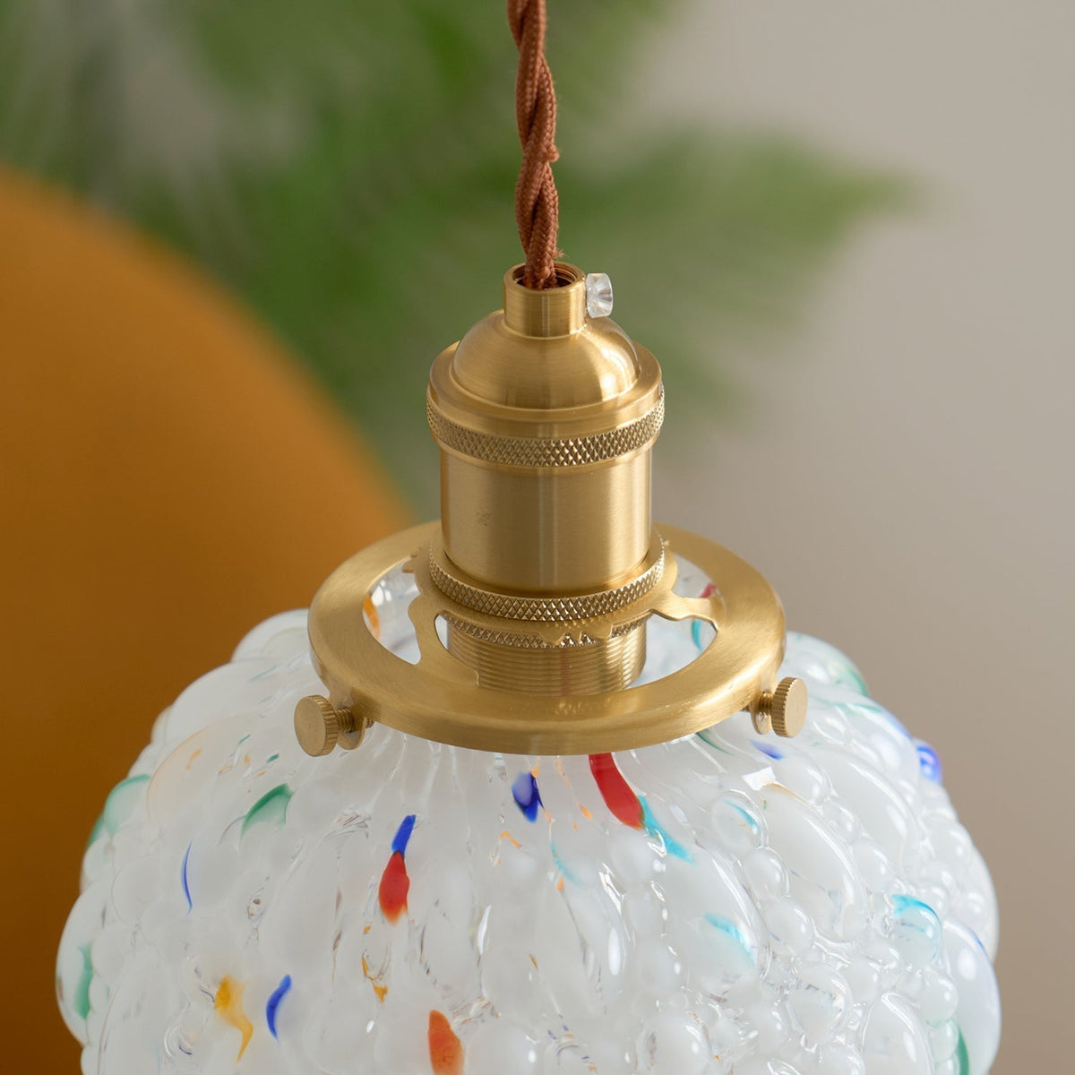 Pendant Lamp With Warm Ambience Textured Glass