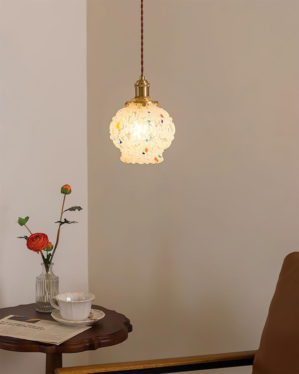 Pendant Lamp With Warm Ambience Textured Glass