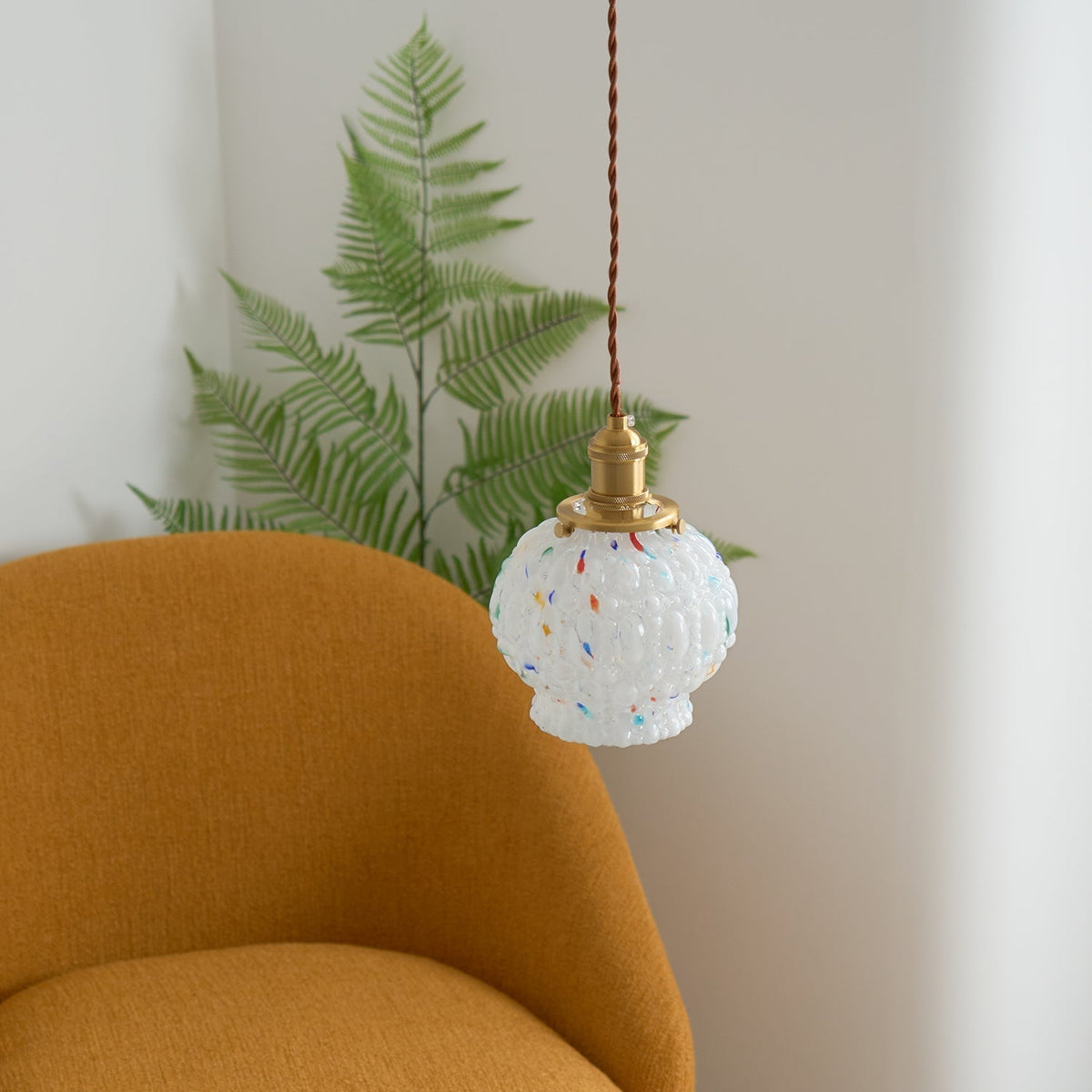Pendant Lamp With Warm Ambience Textured Glass