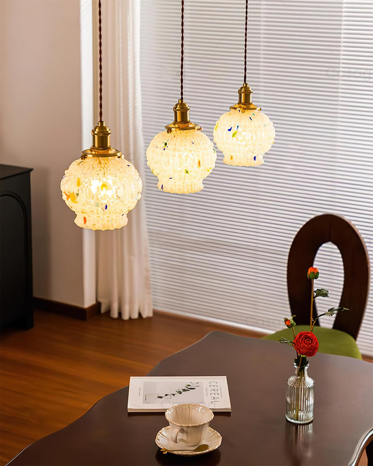 Pendant Lamp With Warm Ambience Textured Glass