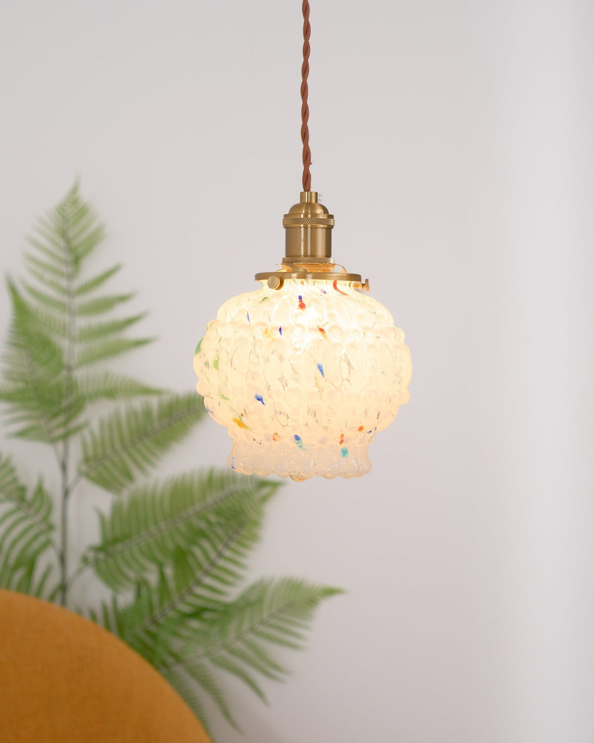 Pendant Lamp With Warm Ambience Textured Glass