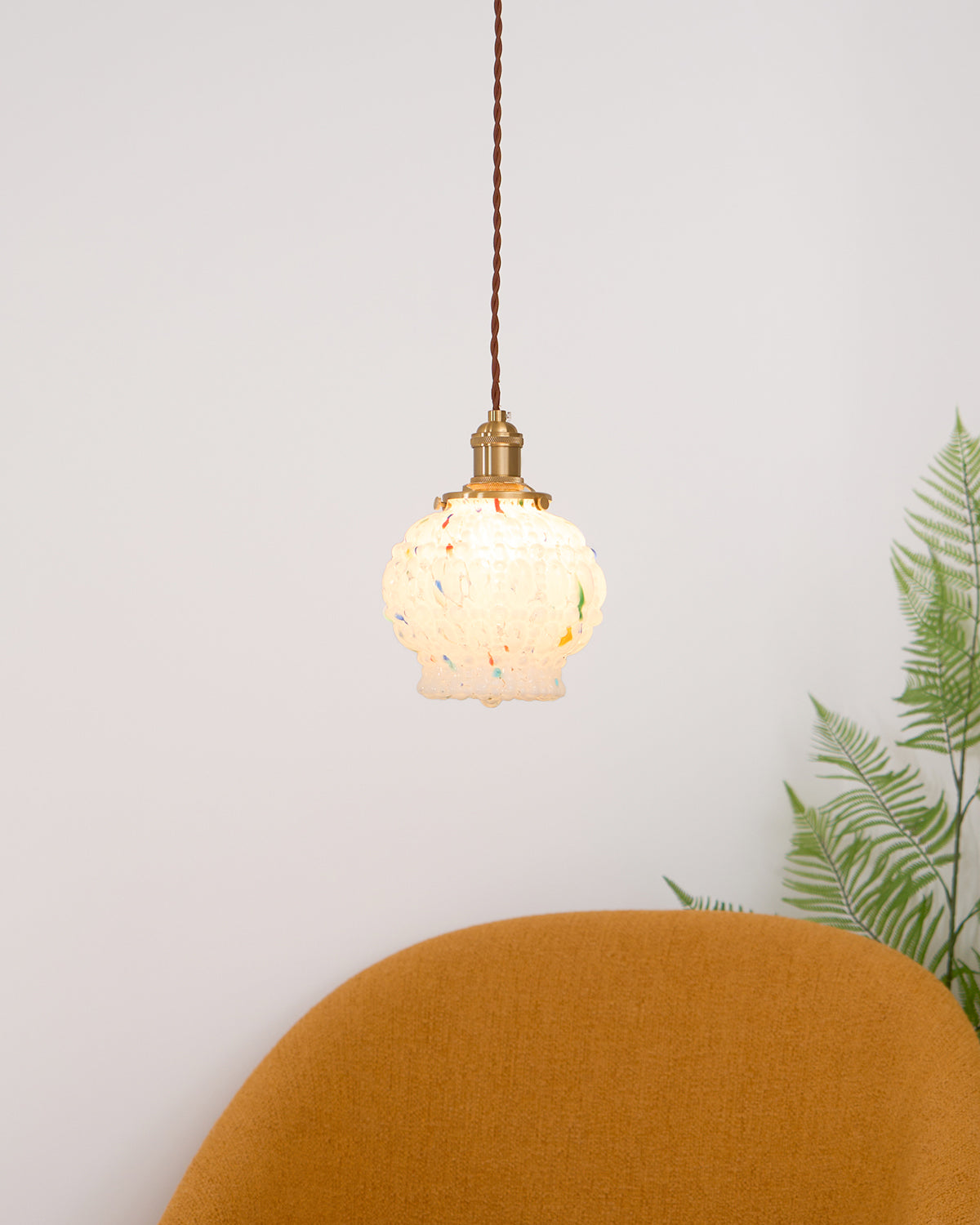 Pendant Lamp With Warm Ambience Textured Glass