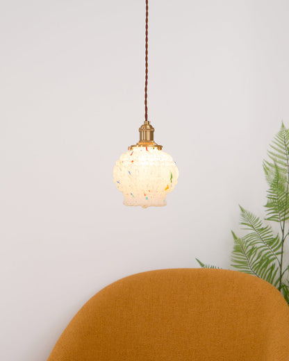 Pendant Lamp With Warm Ambience Textured Glass