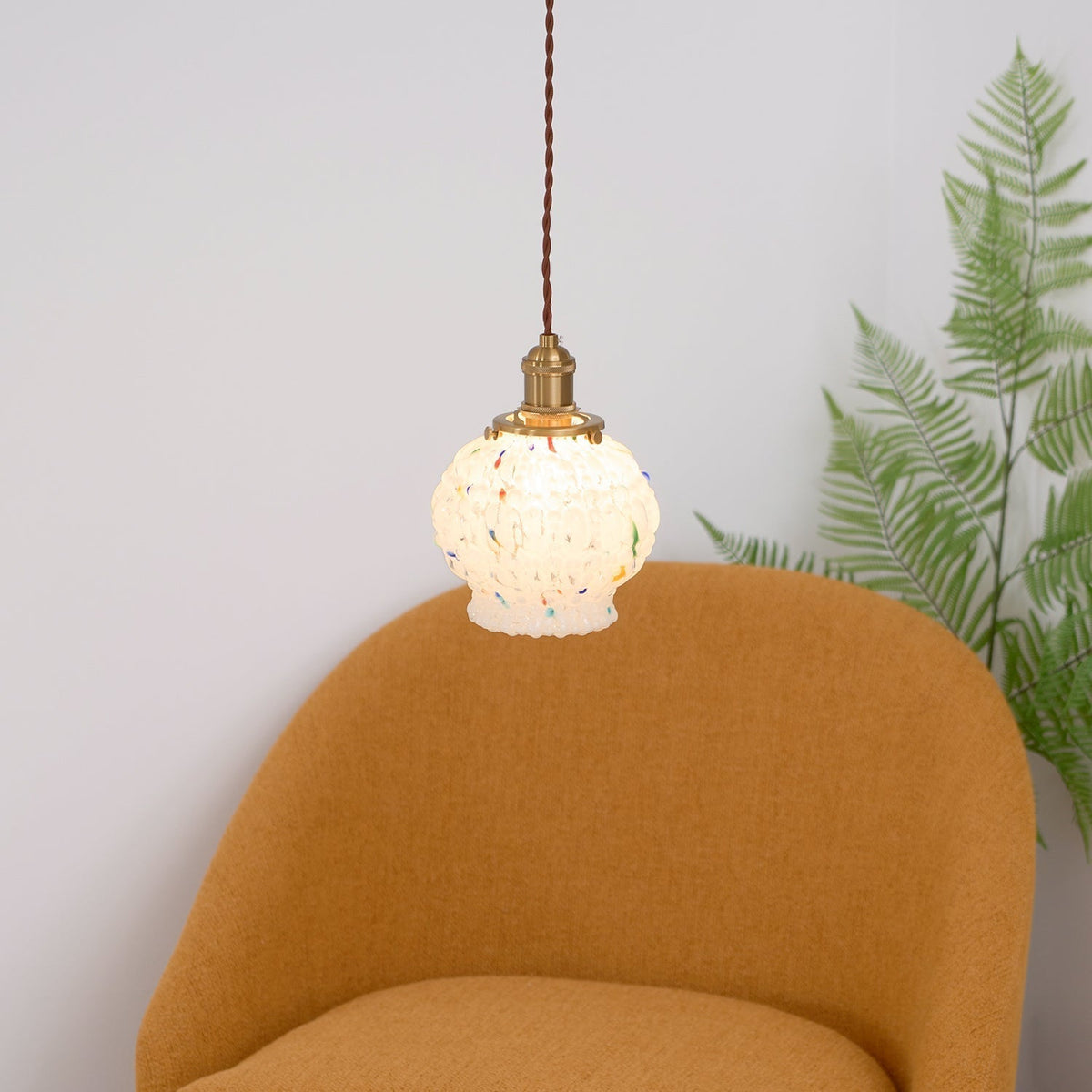Pendant Lamp With Warm Ambience Textured Glass