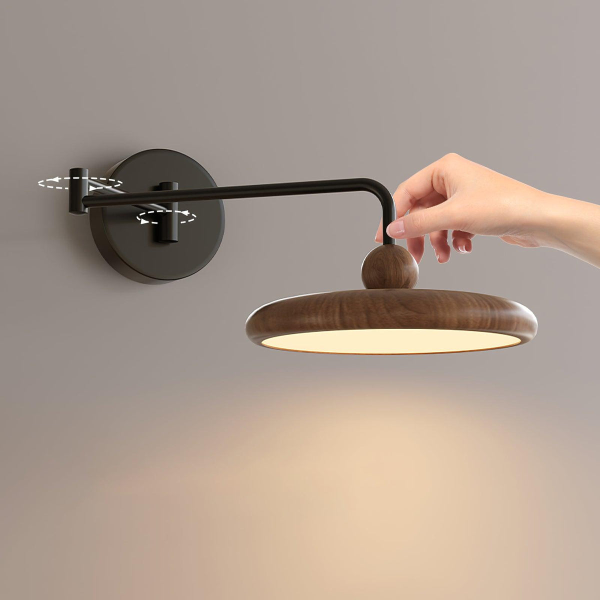 Integrated LED Dimmable 3000K Wall Light With Walnut Wood