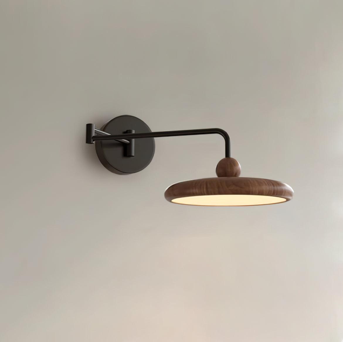 Integrated LED Dimmable 3000K Wall Light With Walnut Wood