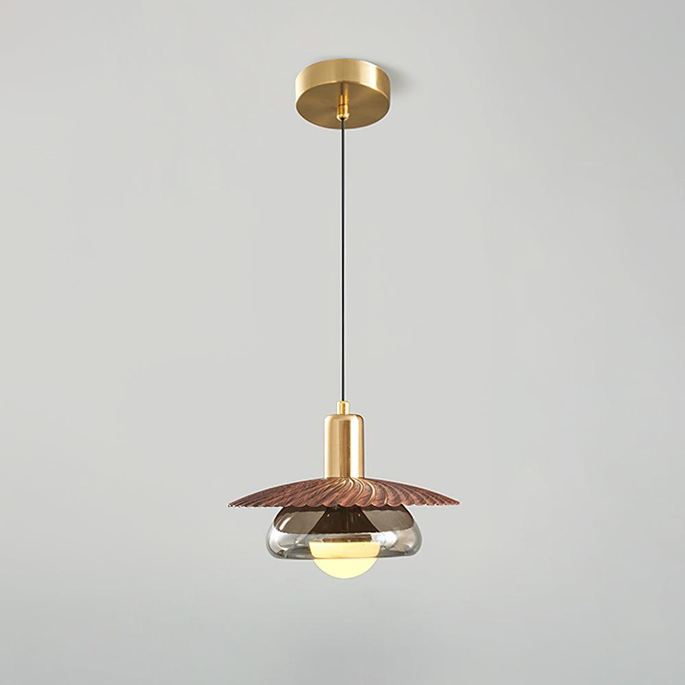 Integrated Led Dimmable Brass Glass Pendant Light