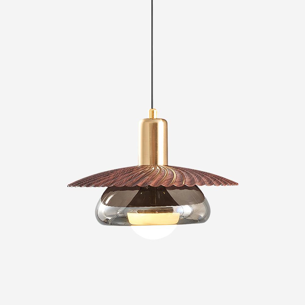 Integrated Led Dimmable Brass Glass Pendant Light