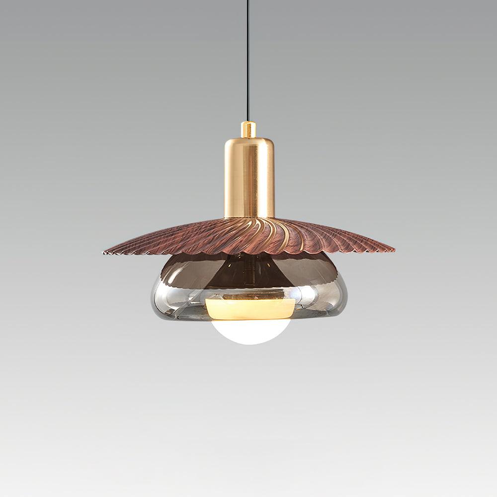 Integrated Led Dimmable Brass Glass Pendant Light