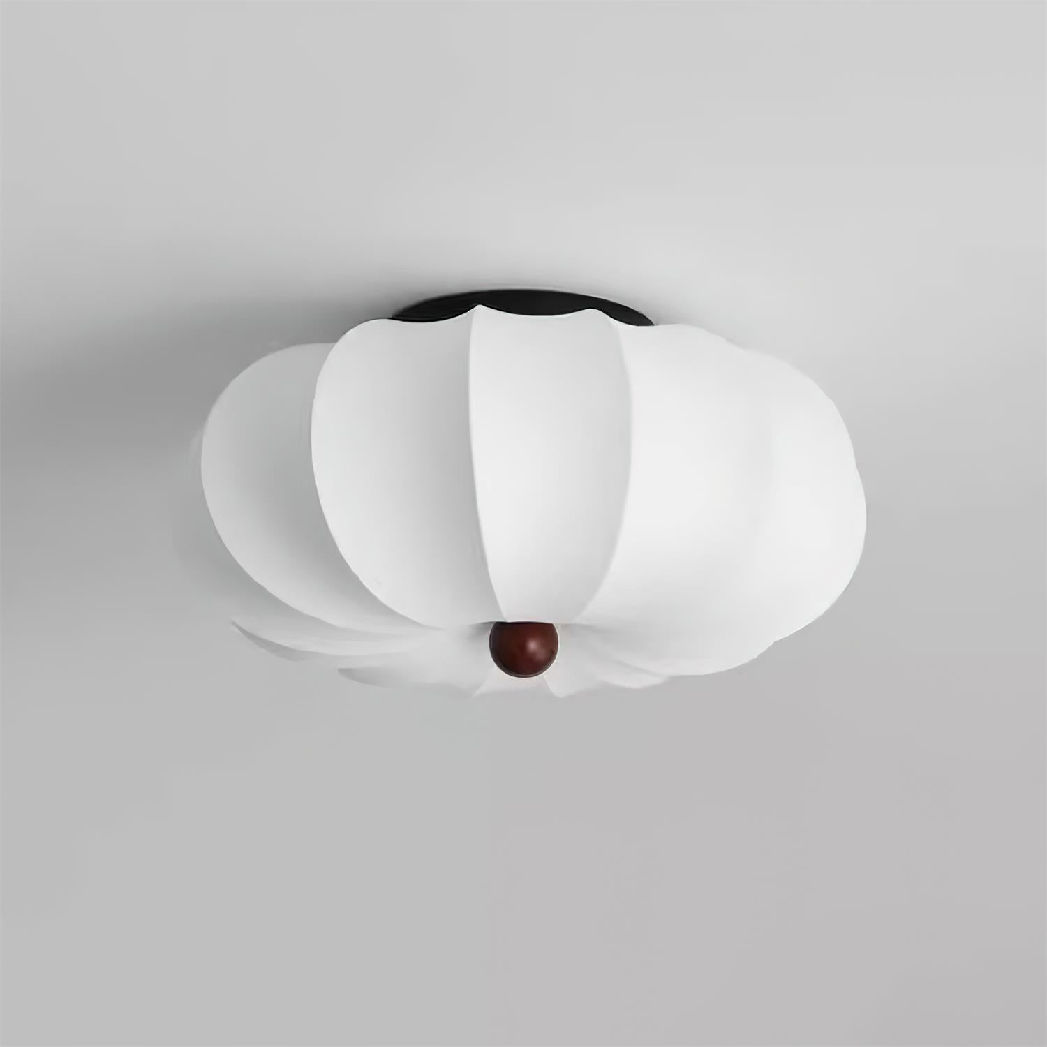 Fabric Shade Dimmable Flush Mount Ceiling Light With LumiNest