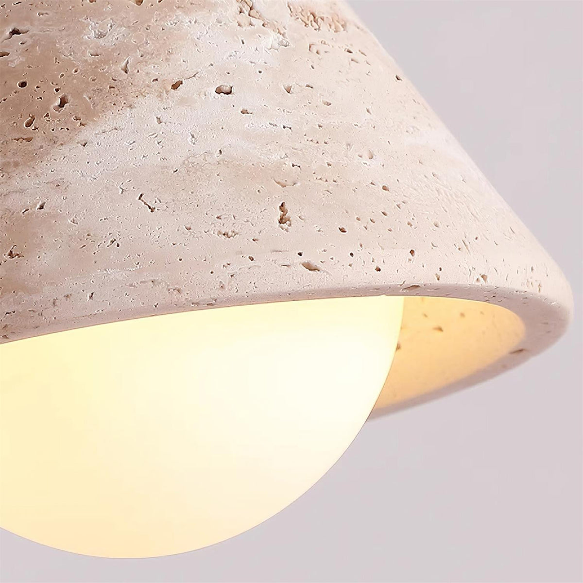Flush Mount Ceiling Light With Wooden Canopy And G9 Socket Travertine