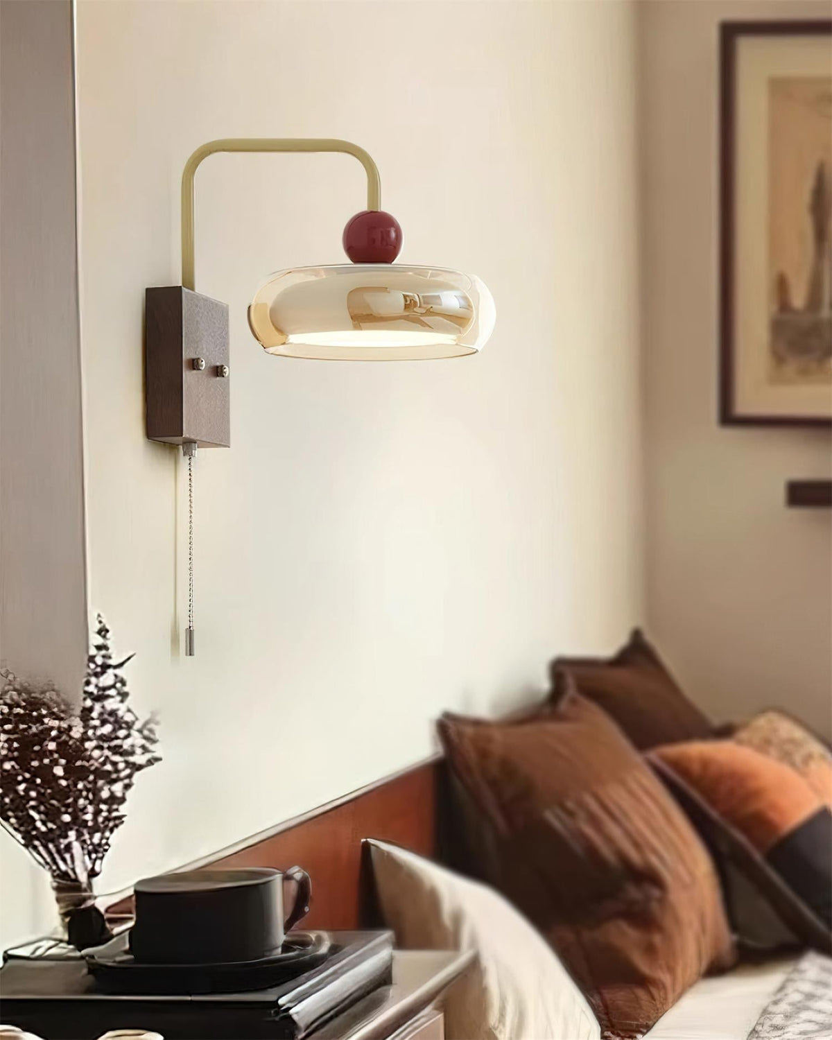 Three Colour Led Dimmable Retro Metal And Glass Wall Light
