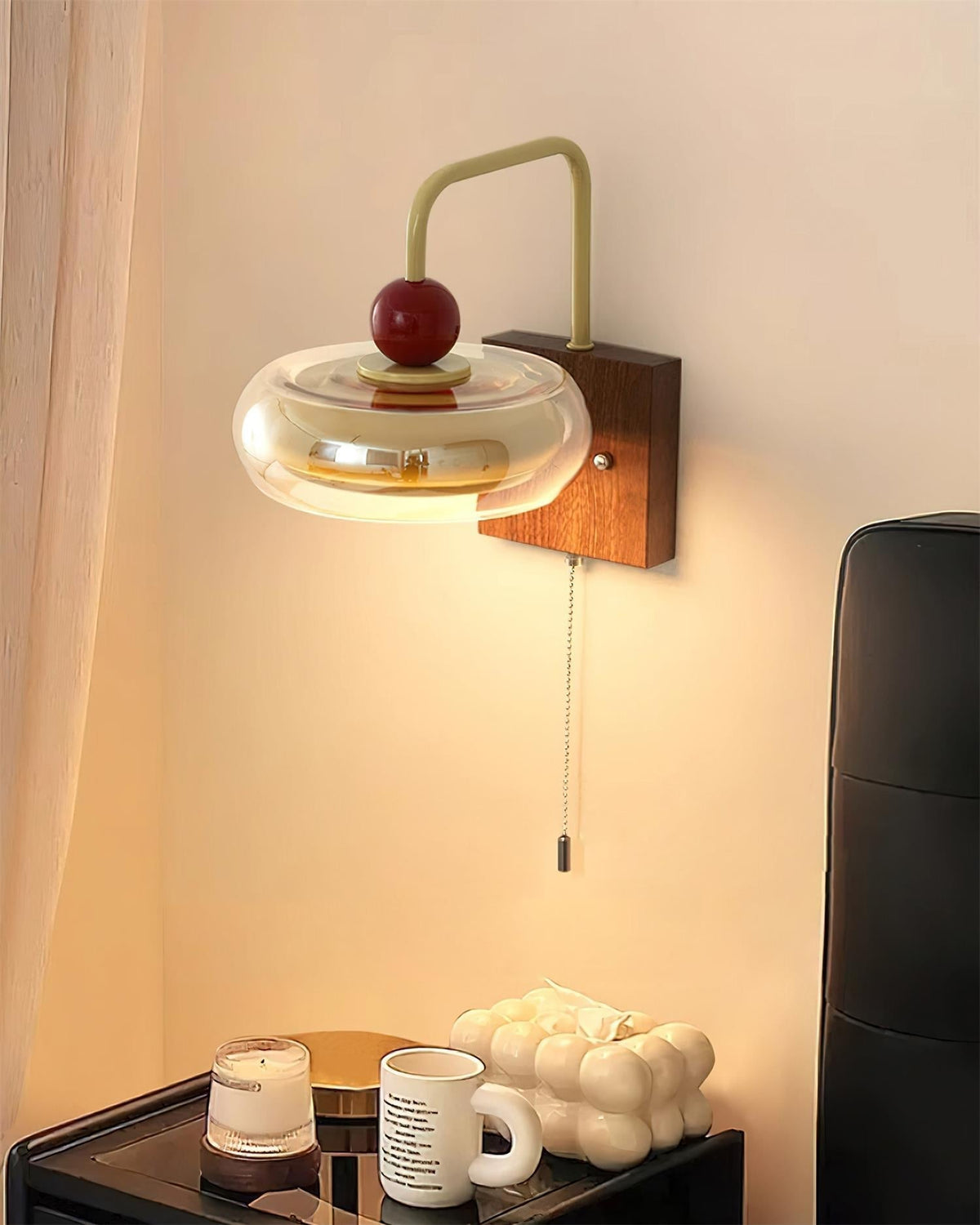 Three Colour Led Dimmable Retro Metal And Glass Wall Light