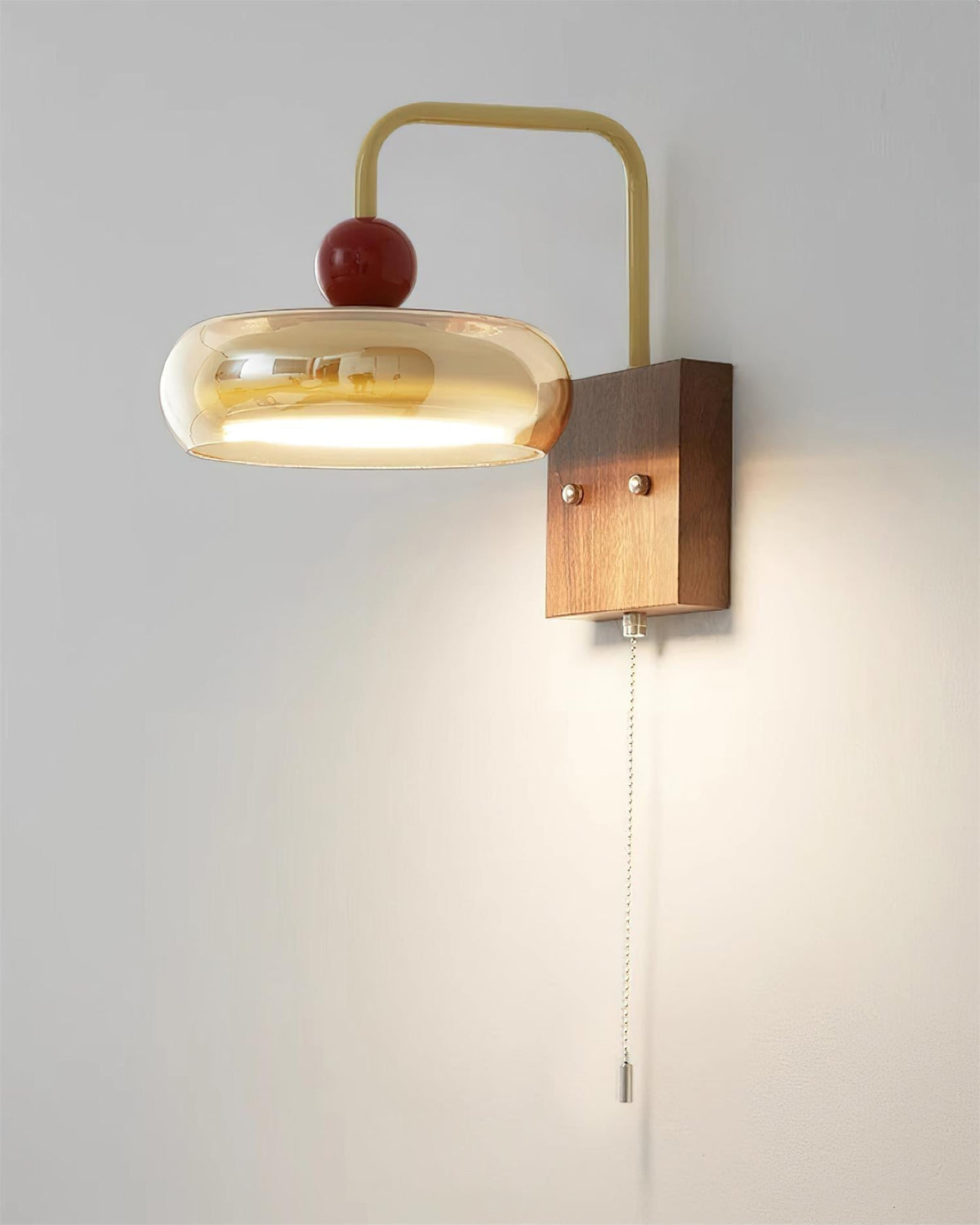 Three Colour Led Dimmable Retro Metal And Glass Wall Light