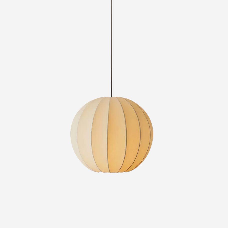 Ambient Dining White Silk Ribbed Globe Pendant Light