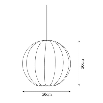 Ambient Dining White Silk Ribbed Globe Pendant Light