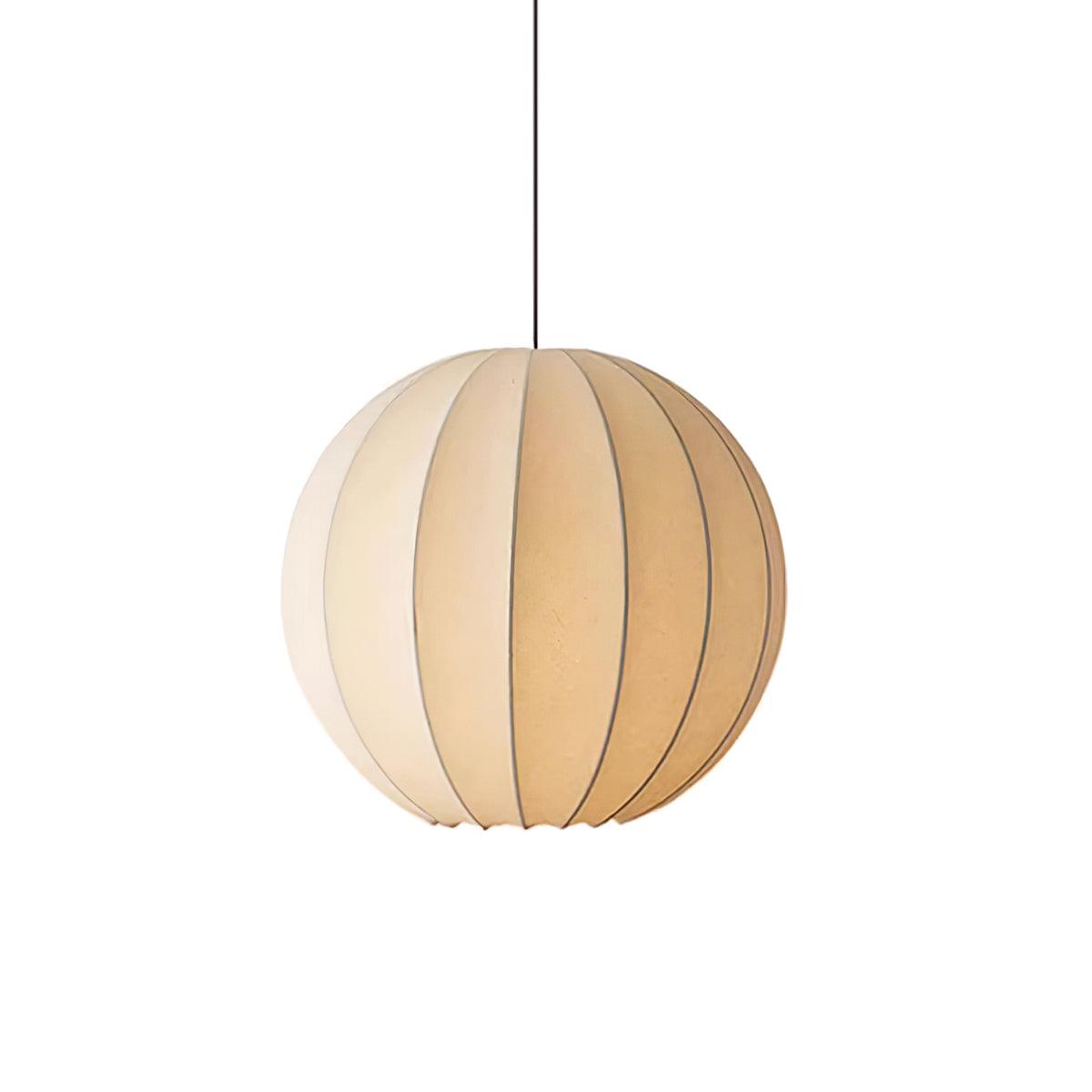 Ambient Dining White Silk Ribbed Globe Pendant Light