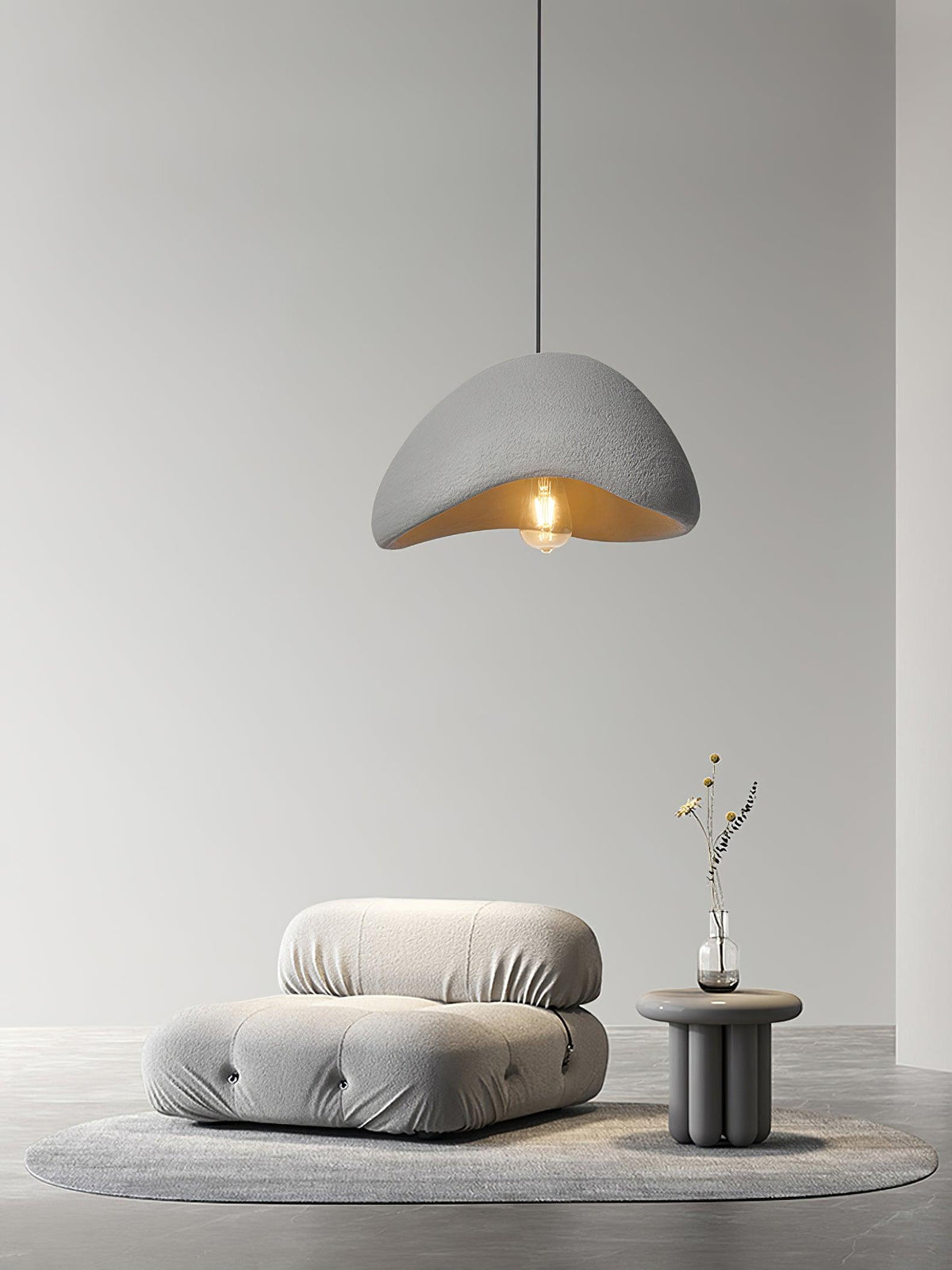 Soft Texture Organic Curved Pendant Light