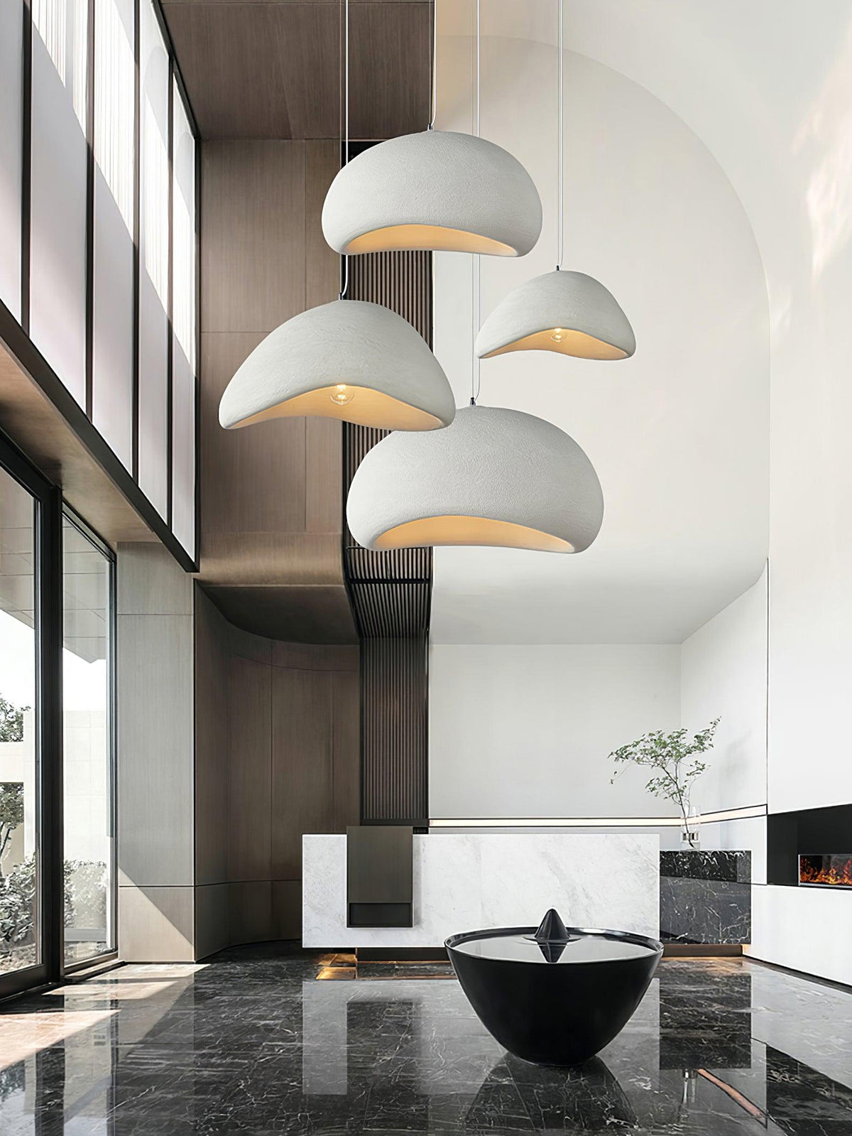 Soft Texture Organic Curved Pendant Light