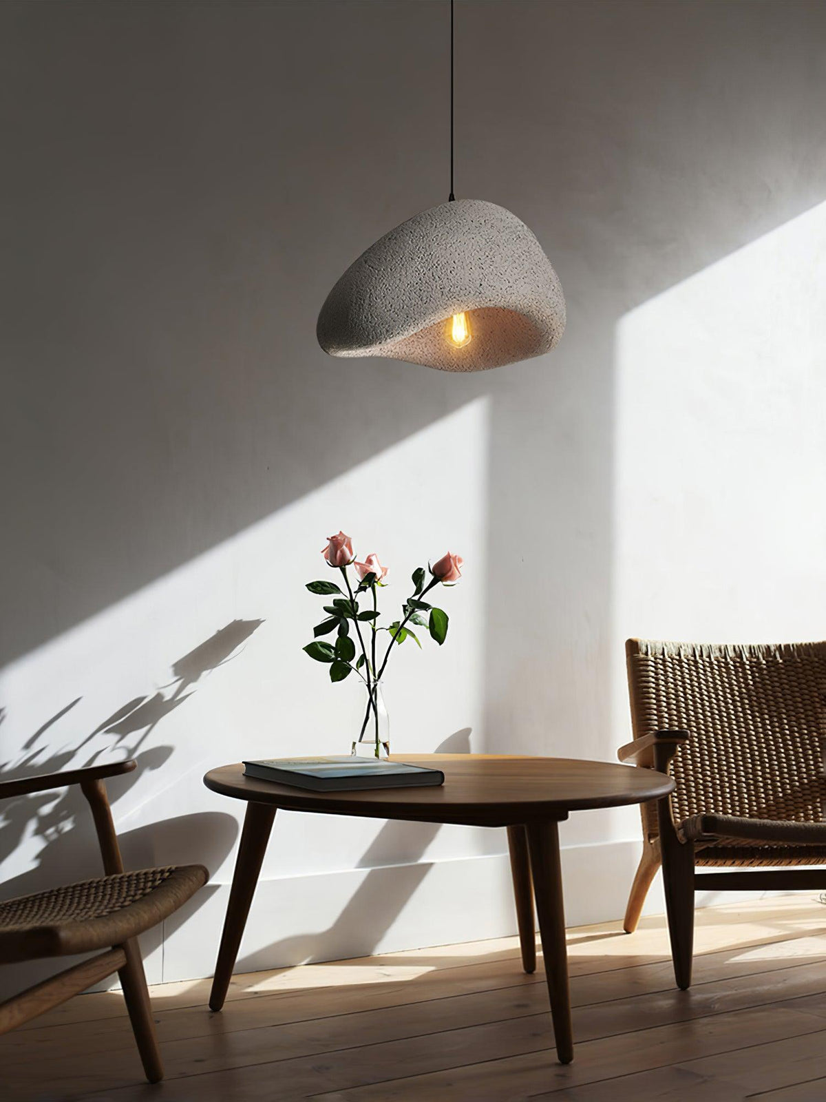 Soft Texture Organic Curved Pendant Light