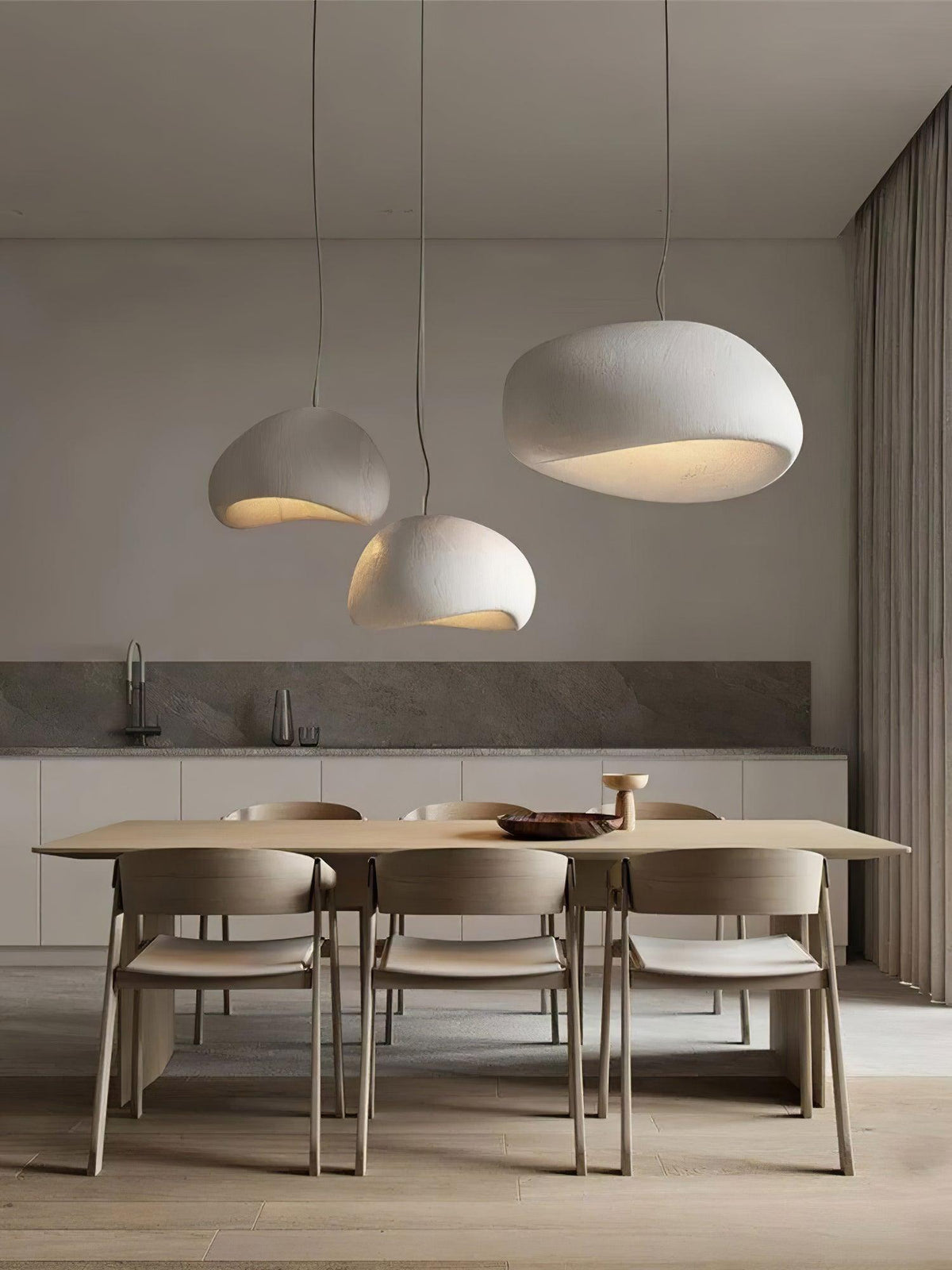 Soft Texture Organic Curved Pendant Light