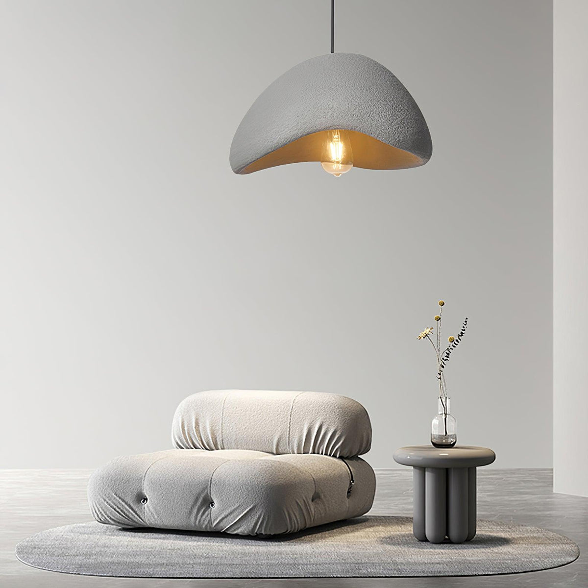 Soft Texture Organic Curved Pendant Light