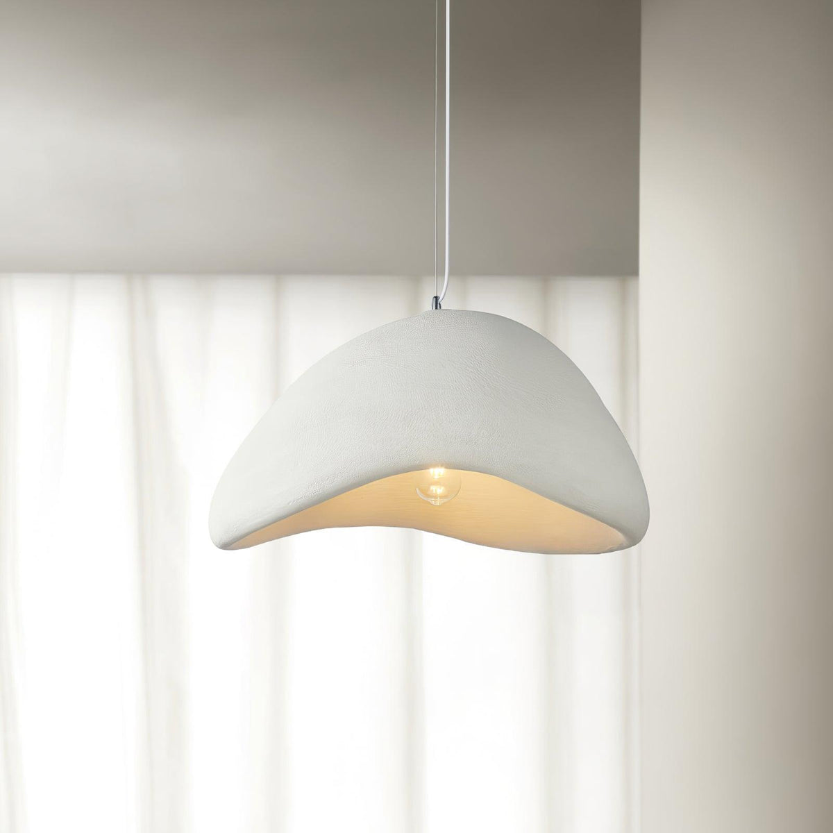 Soft Texture Organic Curved Pendant Light