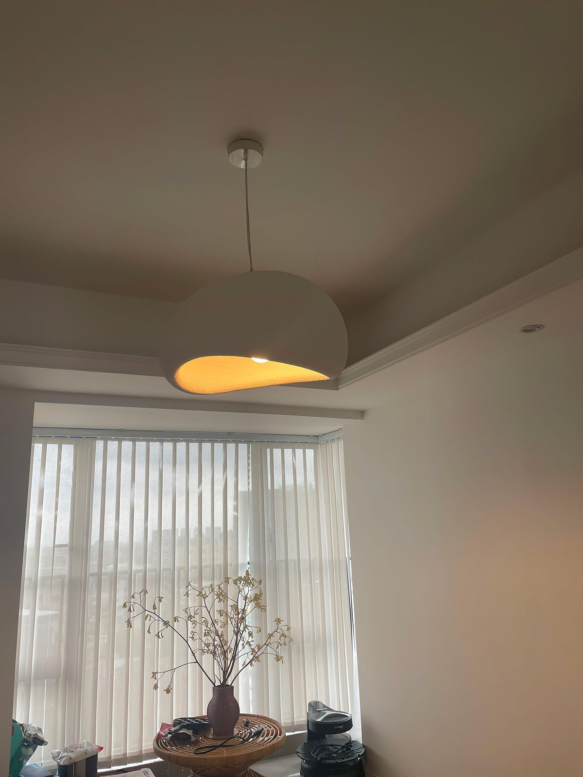 Soft Texture Organic Curved Pendant Light