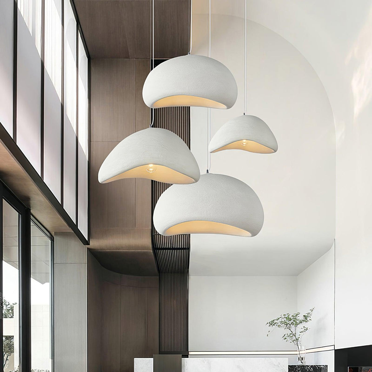 Soft Texture Organic Curved Pendant Light