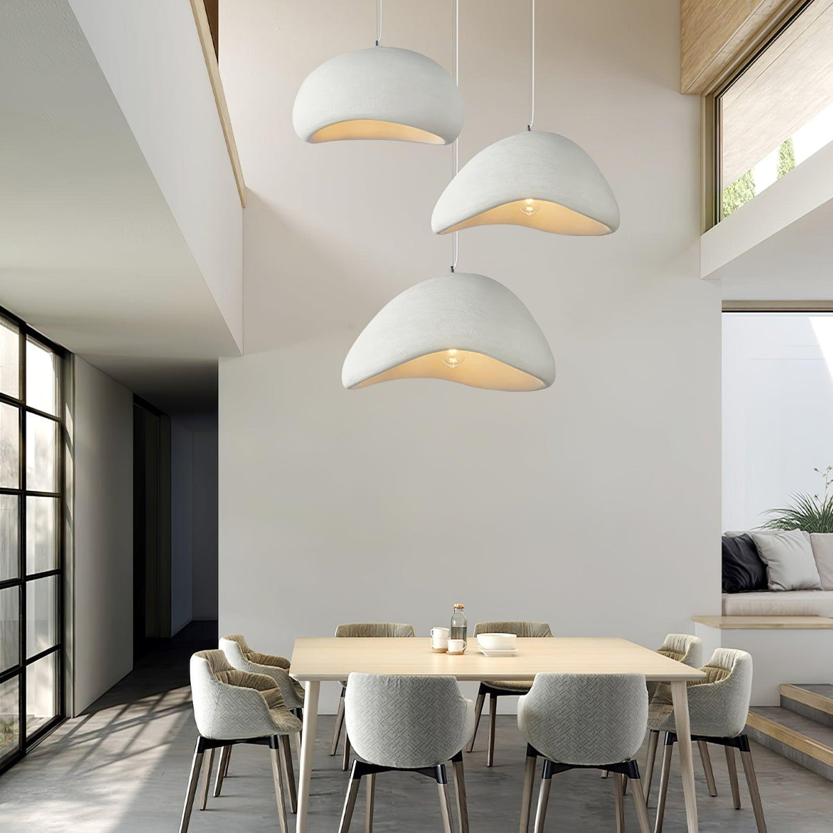 Soft Texture Organic Curved Pendant Light