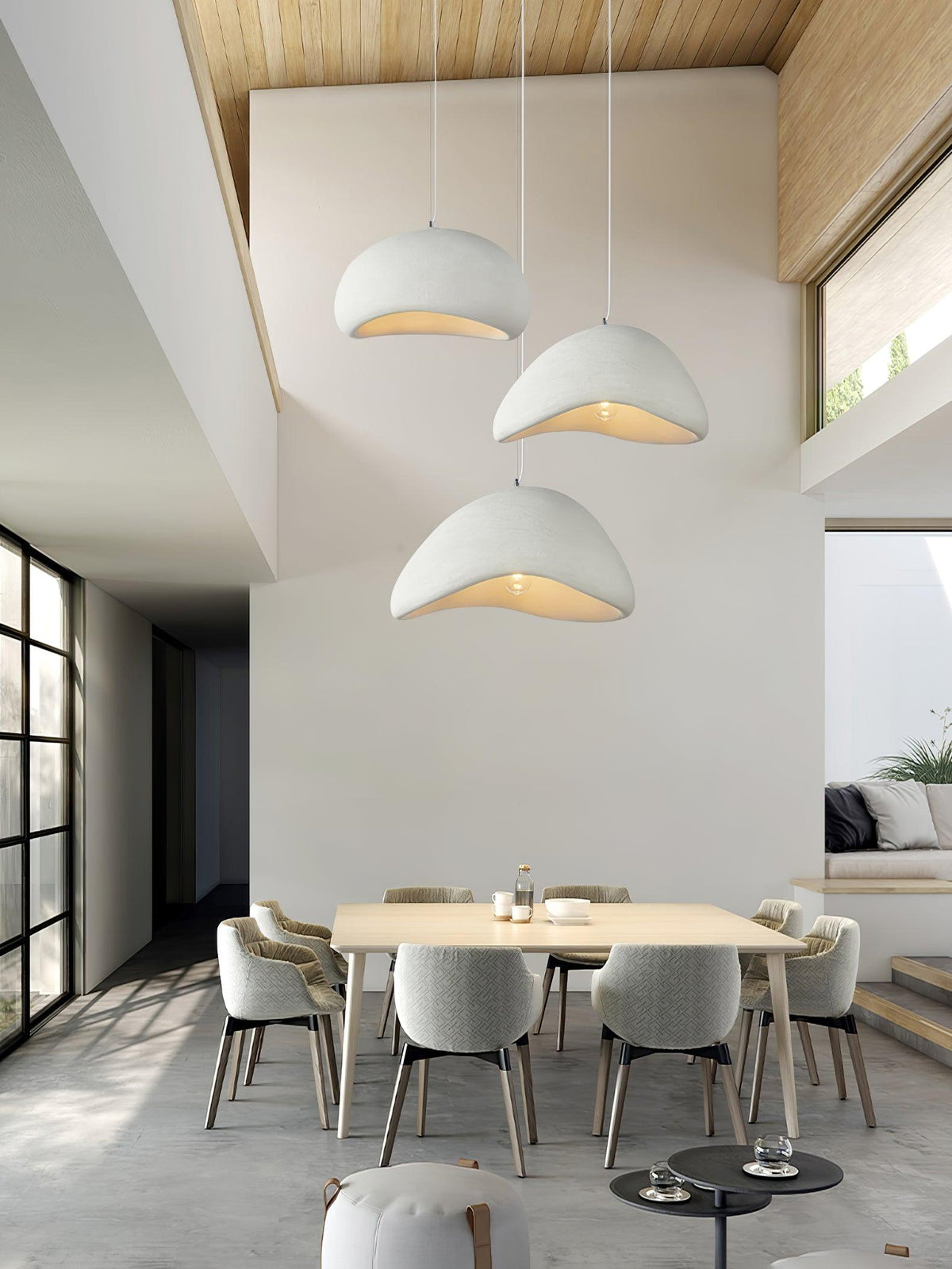 Soft Texture Organic Curved Pendant Light